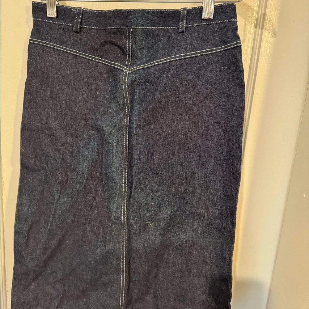 Three Hearts Blue Pencil Skirt Knee-Length Casual - Picture 5 of 7